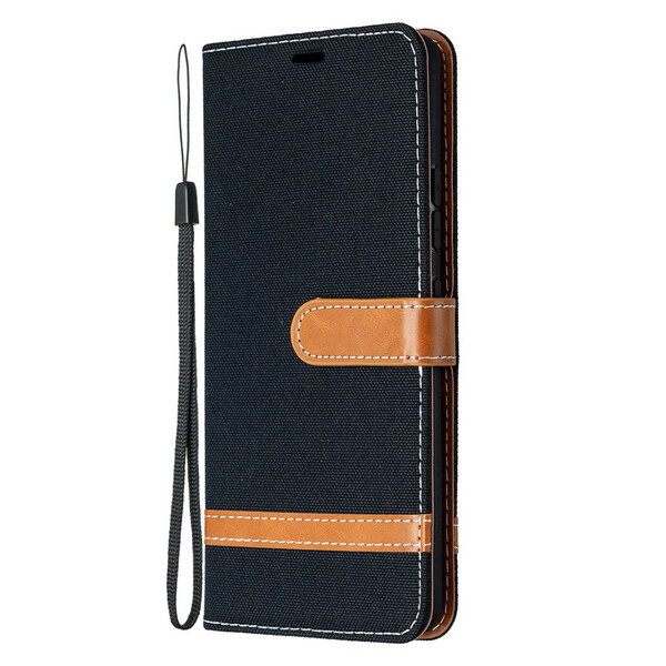 Samsung Galaxy A42 5G Case Fabric and Leather effect with strap