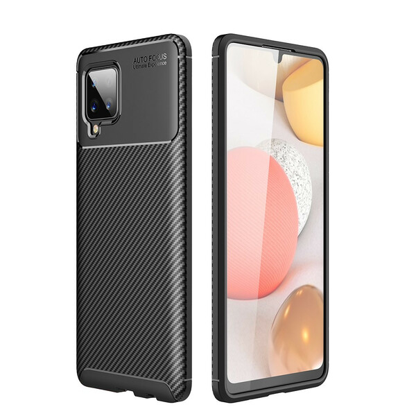 Samsung Galaxy A42 5G Cover Flexible Texture Carbon Fiber
