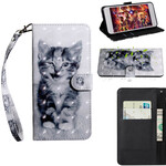 Case Samsung Galaxy A20s Cat Black and White