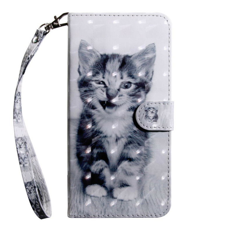 Case Samsung Galaxy A20s Cat Black and White