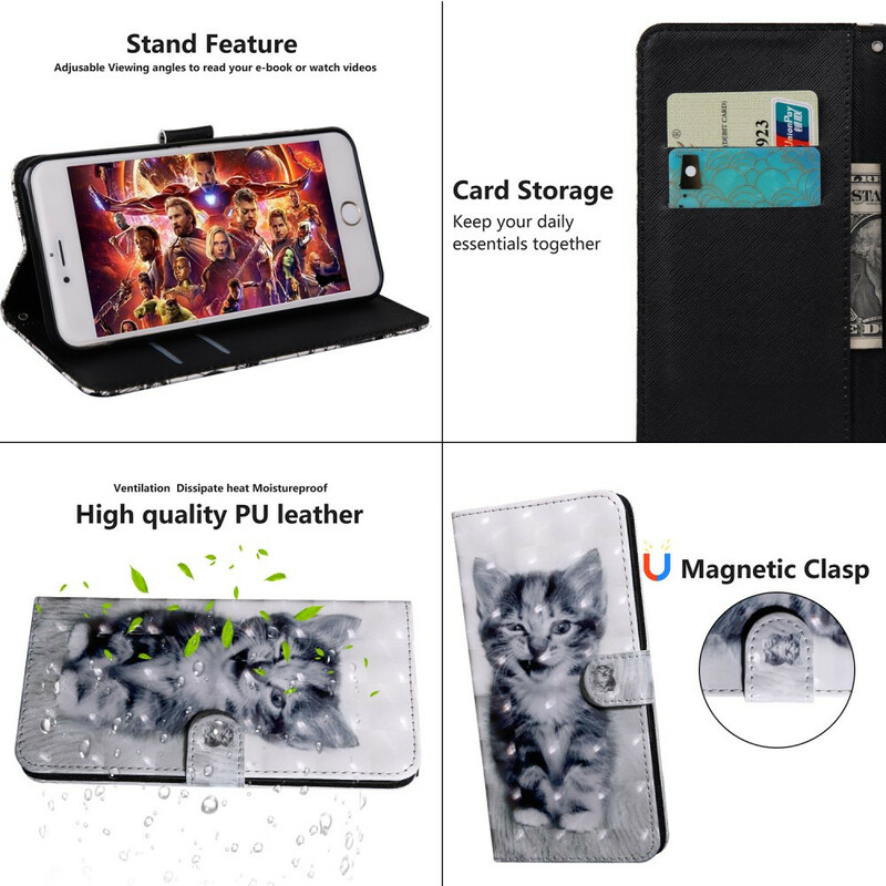 Case Samsung Galaxy A20s Cat Black and White