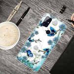OnePlus Nord N10 Transparent Butterflies and Flowers Retro Case