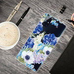 OnePlus Nord N10 Transparent Watercolor Blue Flowers Case