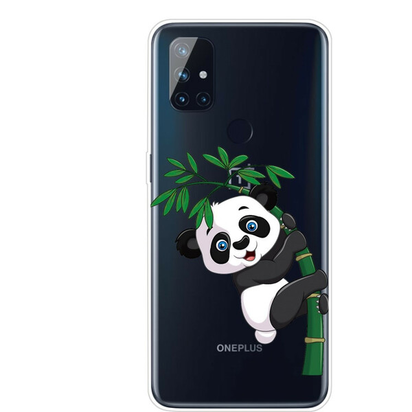 OnePlus Nord N10 Transparent Panda Cover On Bamboo
