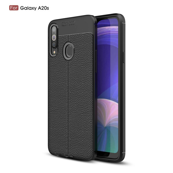 Samsung Galaxy A20s The
ather Case Lychee Effect Double Line
