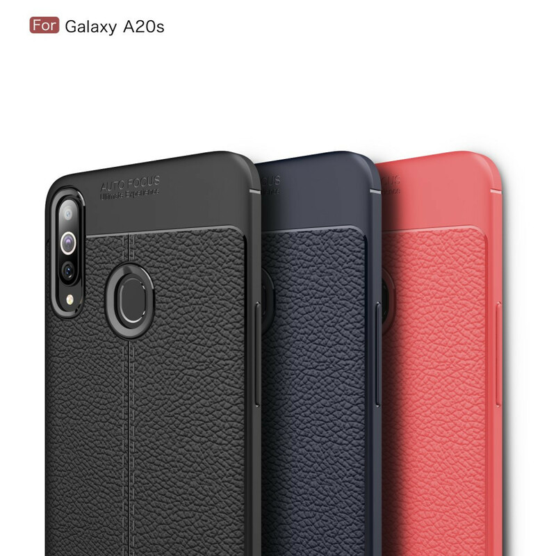 Samsung Galaxy A20s Leather Case Lychee Effect Double Line