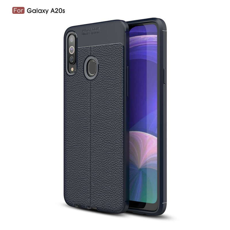 Samsung Galaxy A20s Leather Case Lychee Effect Double Line