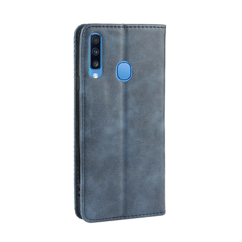 Flip Cover Samsung Galaxy A20s Effet Cuir Vintage Stylisé