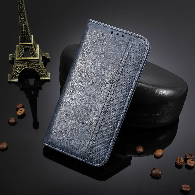 Flip Cover Samsung Galaxy A20s Effet Cuir Vintage Stylisé