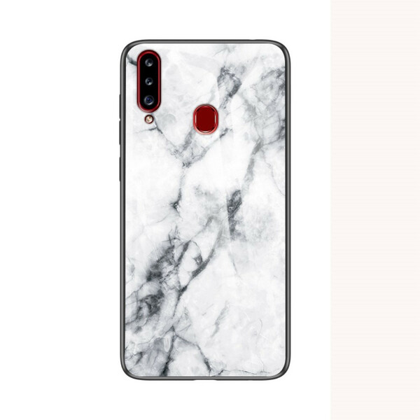 Samsung Galaxy A20s Marble Tempered Glass Case