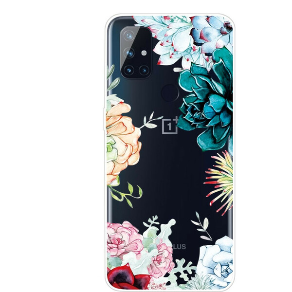 OnePlus Nord N100 Transparent Watercolor Flower Case