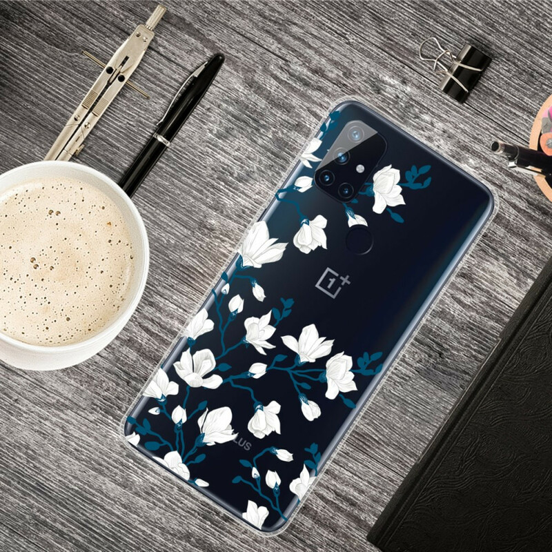 OnePlus Nord N100 White Flowers Case