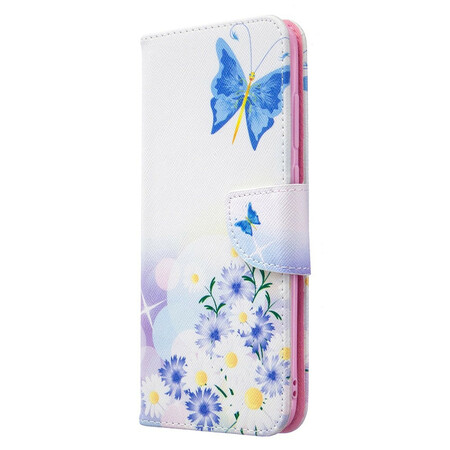 Samsung Galaxy M11 Case Painted Butterflies and Flowers
