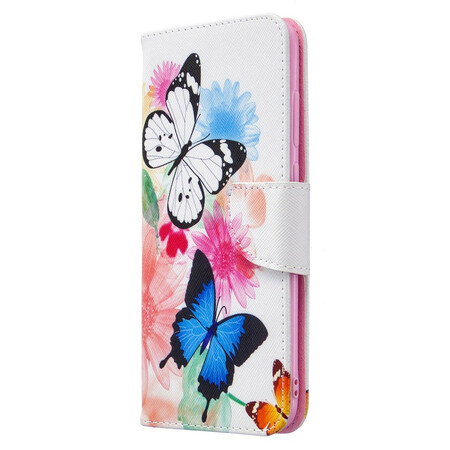 Samsung Galaxy M11 Case Painted Butterflies and Flowers