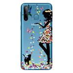 Case Samsung Galaxy M11 Young Girl Flowered