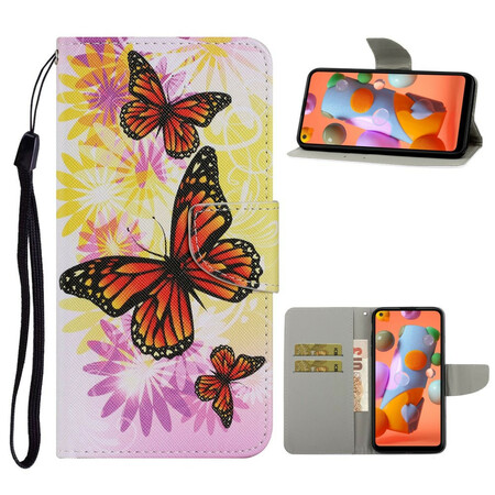 Samsung Galaxy M11 Case Butterflies and Summer Flowers