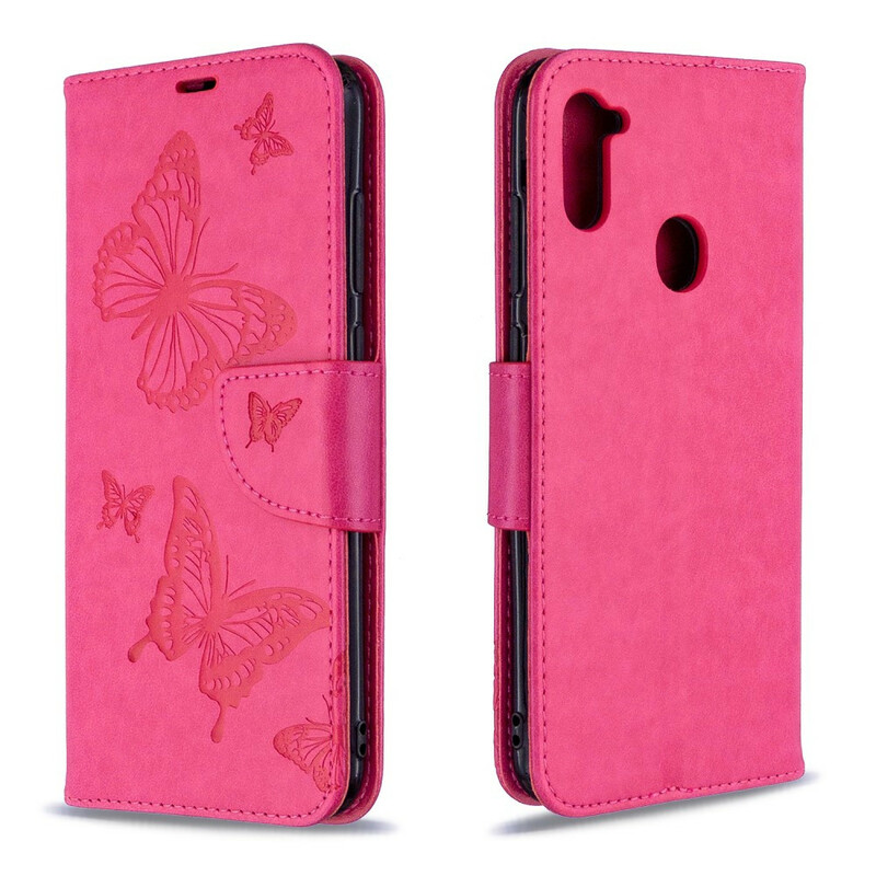 Case Samsung Galaxy M11 Butterflies in Flight with Strap