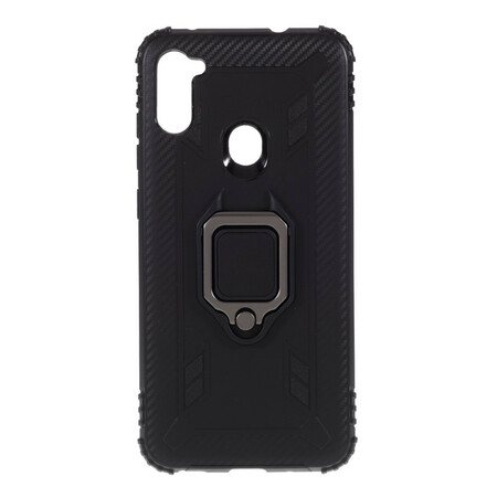 Samsung Galaxy M11 Ring and Carbon Fiber Case