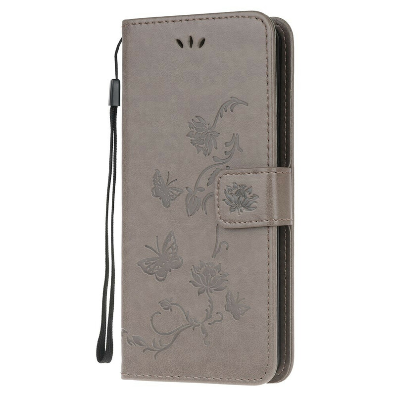 OnePlus Nord N100 Butterflies And Flowers Lanyard Case