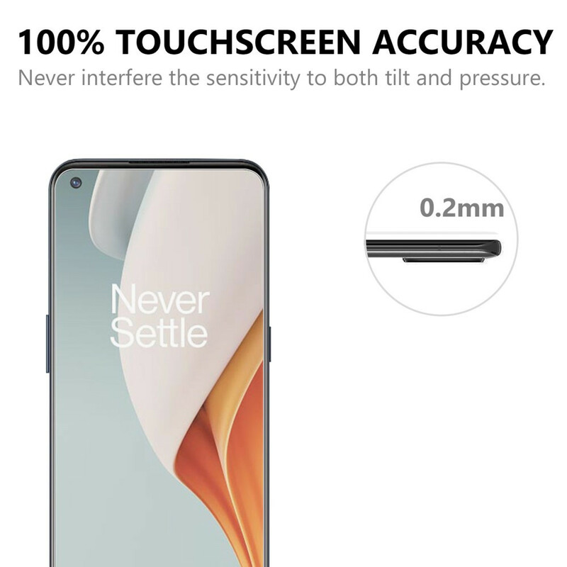 Arc Edge tempered glass protection (0.2mm) for the OnePlus Nord N100 screen