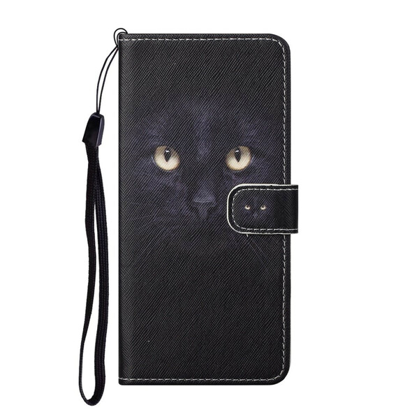 Huawei P Smart 2021 Black Cat Eyes Lanyard Case