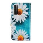 Case Huawei P Smart 2021 Daisies with Strap