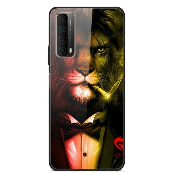 Huawei P Smart 2021 Cigar Lion Tempered Glass Case