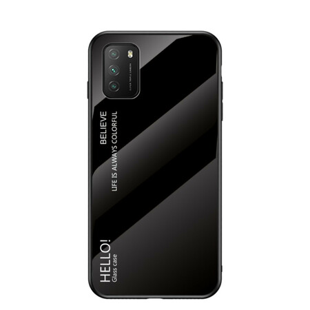 Poco M3 Case Tempered Glass Hello