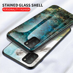 Poco M3 Case Marble Colors Tempered Glass