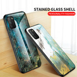 Poco M3 Case Marble Colors Tempered Glass