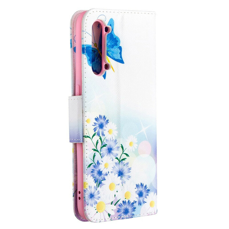 Case Oppo Find X2 Lite Painted Butterflies and Flowers