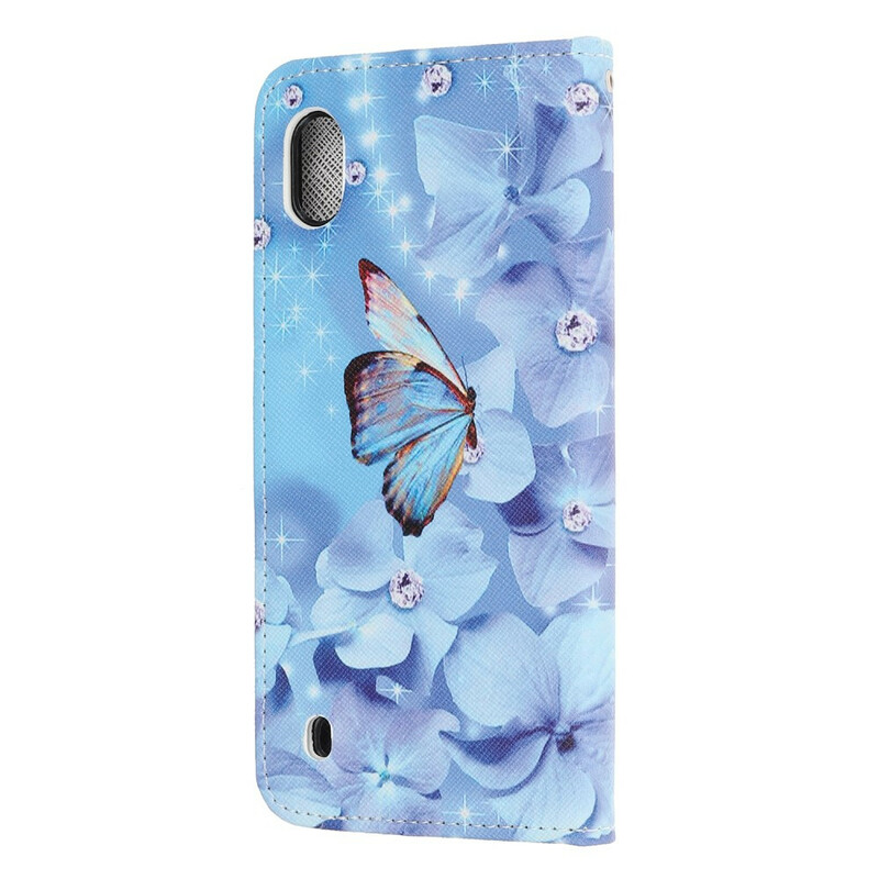 Case Samsung Galaxy A10 Diamond Butterflies with Strap