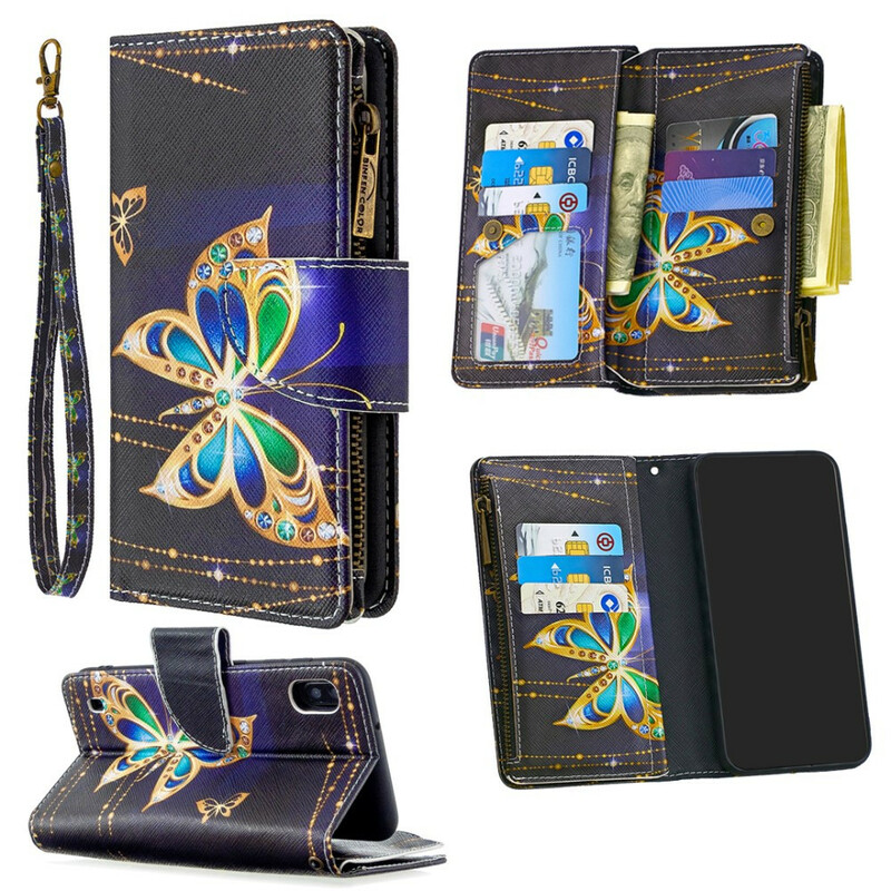 Samsung Galaxy A10 Zipped Pocket Royal Butterfly Case