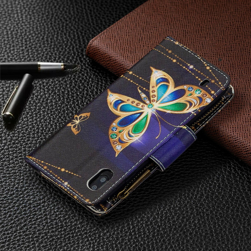 Samsung Galaxy A10 Zipped Pocket Royal Butterfly Case