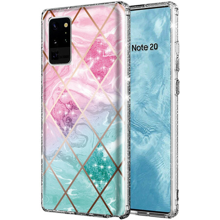Samsung Galaxy Note 20 Ultra Marble Glitter Tile Case