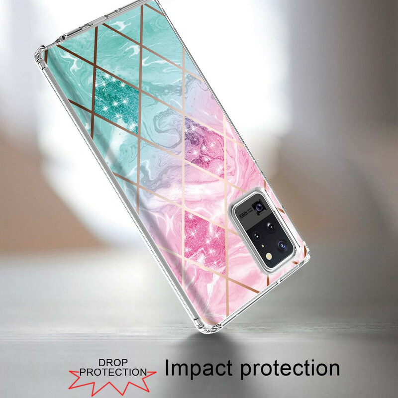 Samsung Galaxy Note 20 Ultra Marble Glitter Tile Case