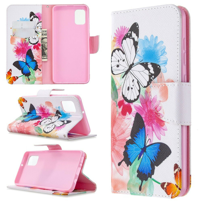 Samsung Galaxy A31 Case Painted Butterflies and Flowers