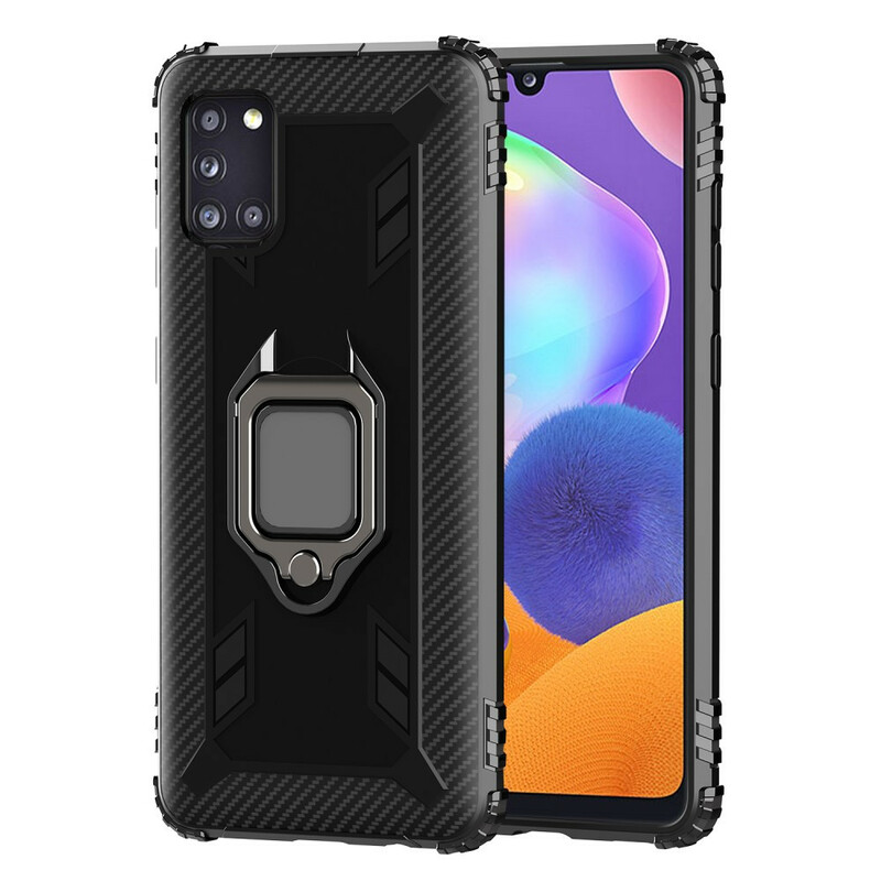 Samsung Galaxy A31 Ring and Carbon Fiber Case