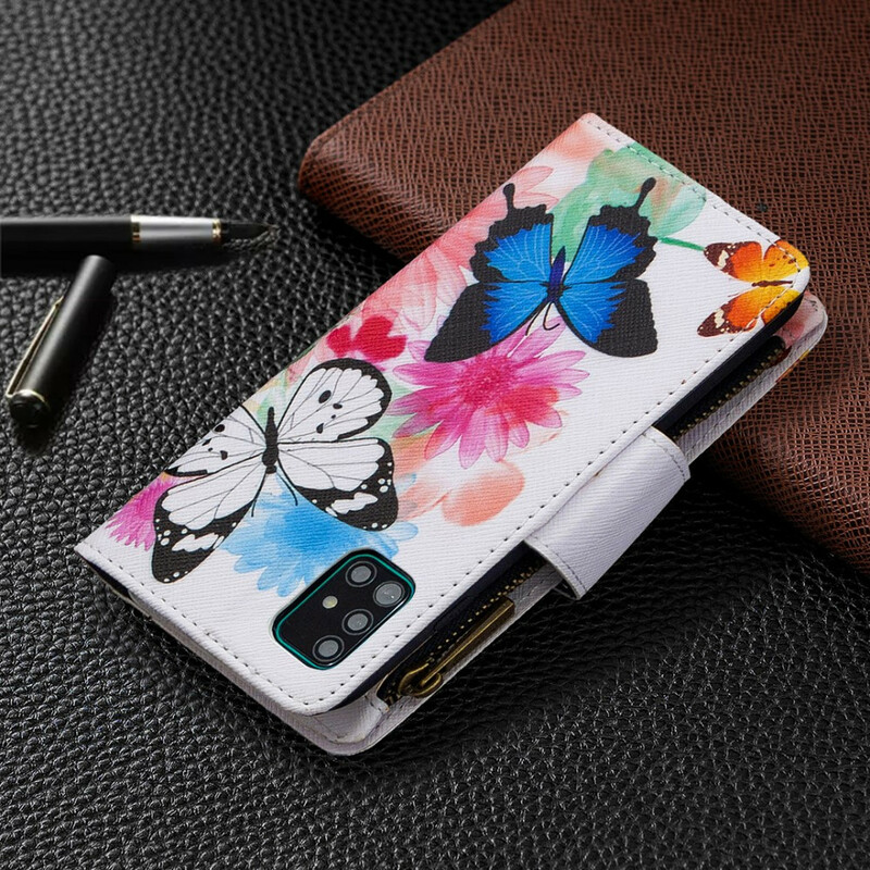 Samsung Galaxy A51 Case with Butterfly Zipper Pocket