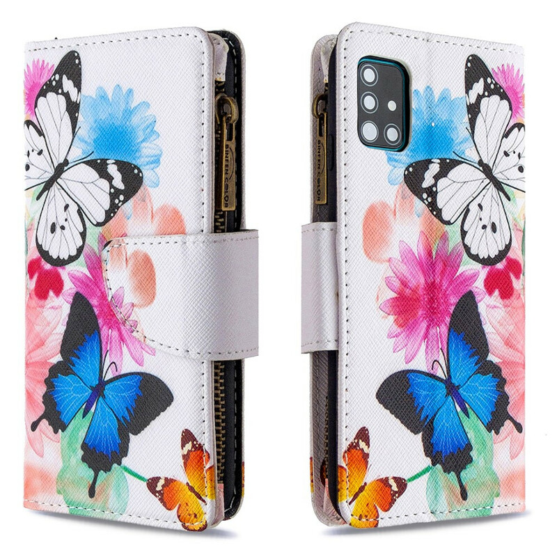 Samsung Galaxy A51 Case with Butterfly Zipper Pocket