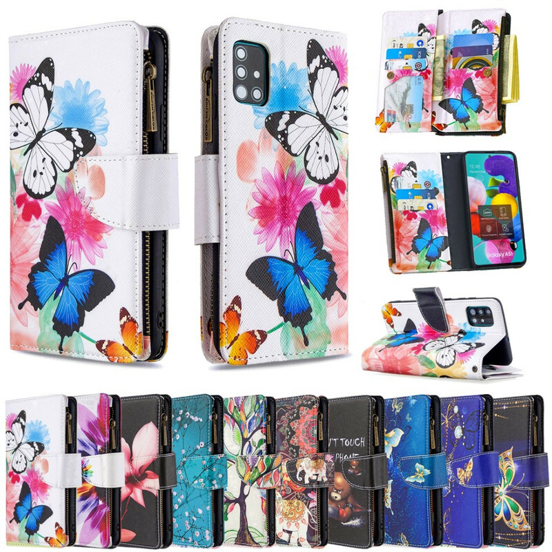 Samsung Galaxy A51 Case with Butterfly Zipper Pocket