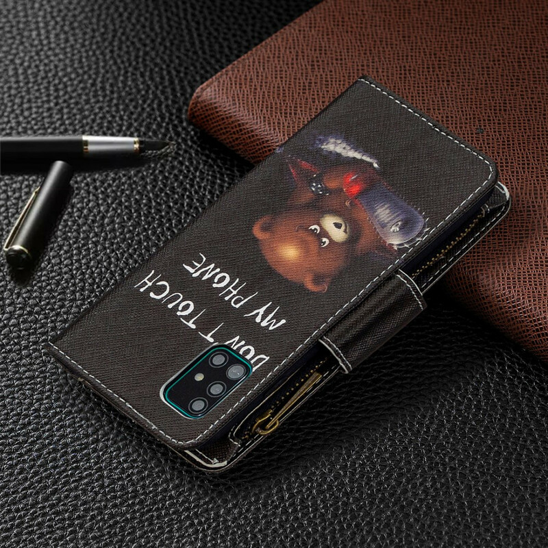 Samsung Galaxy A51 Case Zipped Bear Pocket