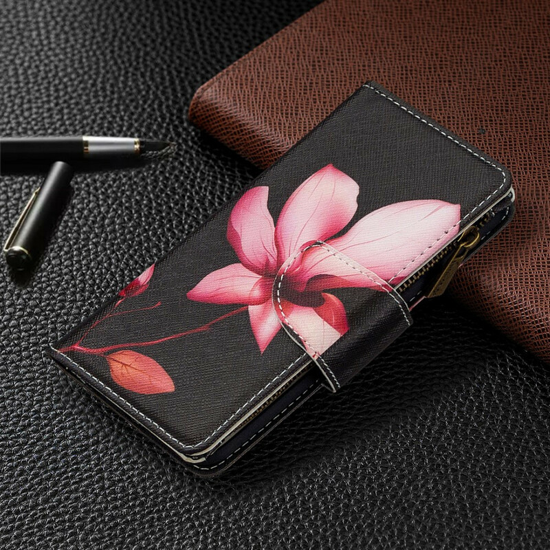 Case Samsung Galaxy A51 Zipped Pocket Flower