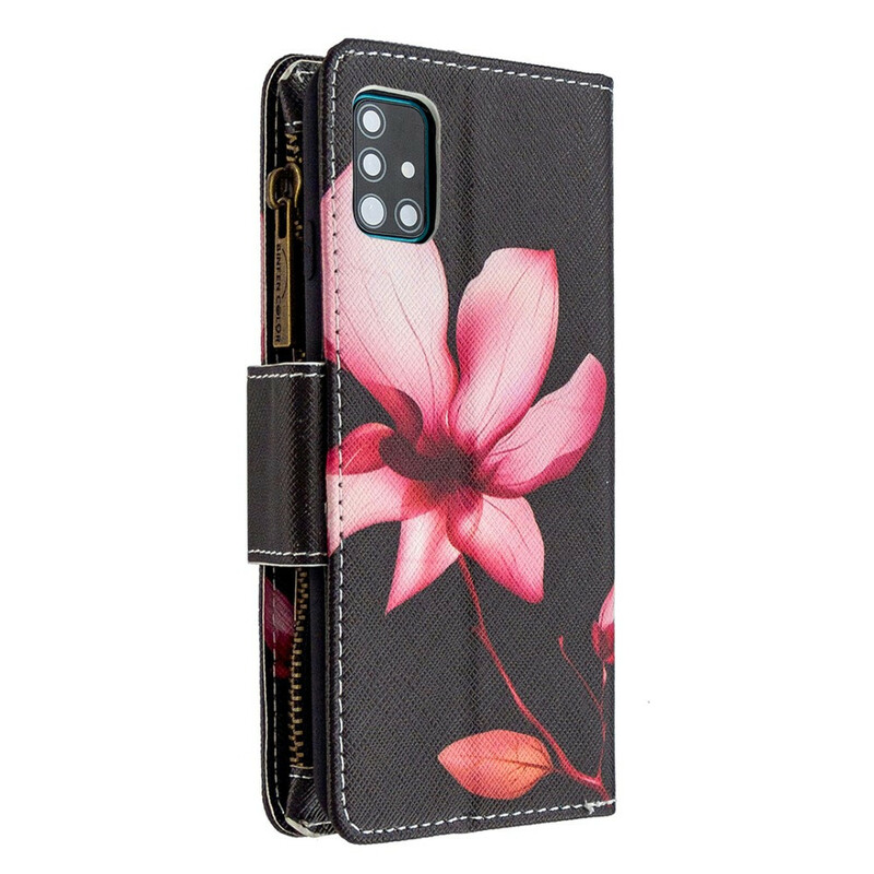 Case Samsung Galaxy A51 Zipped Pocket Flower