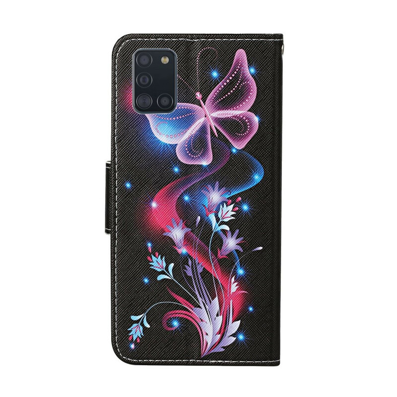Samsung Galaxy A31 Case Butterflies and Lanyard