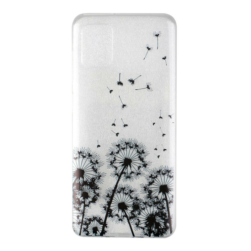 Samsung Galaxy A31 Clear Case Black Dandelion