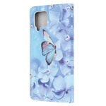 Case Samsung Galaxy A12 Diamond Butterflies with Lanyard