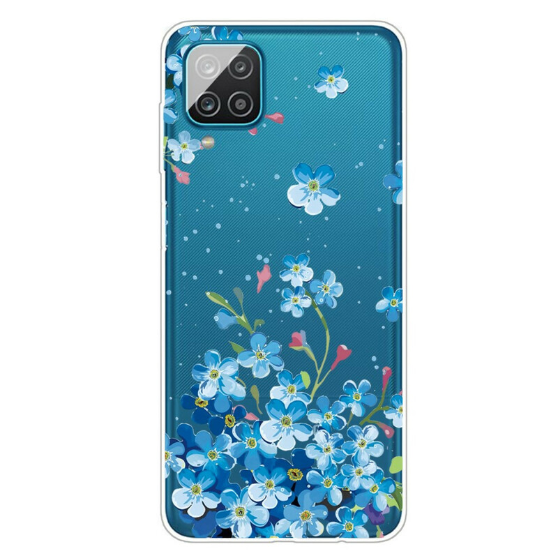 Samsung Galaxy A12 Blue Flowers Case