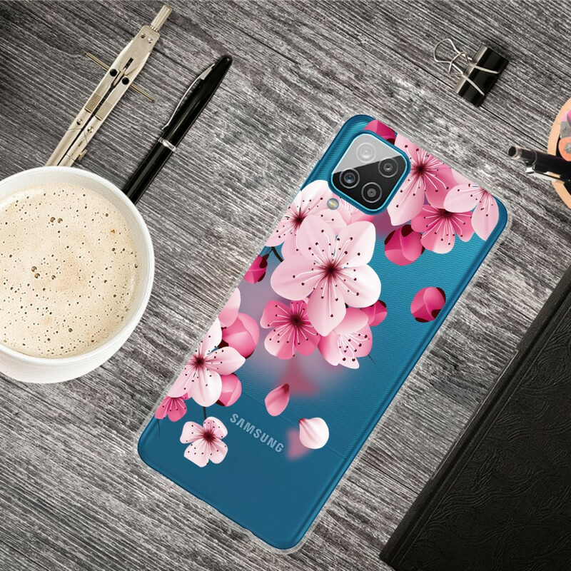 Case Samsung Galaxy A12 Small Pink Flowers