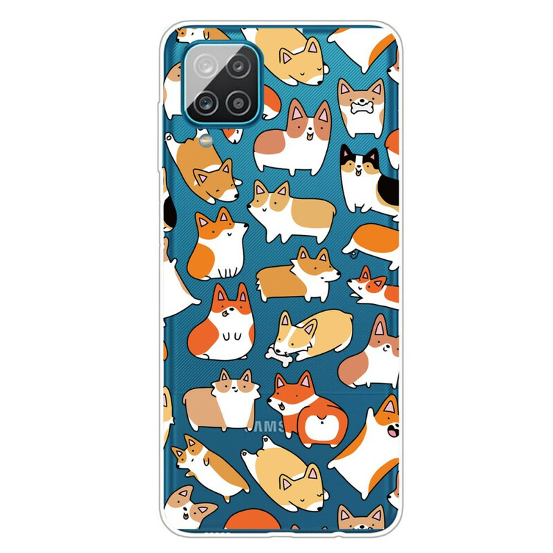 Samsung Galaxy A12 Clear Case Multiple Dogs